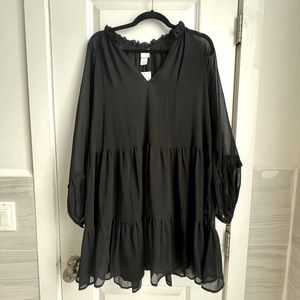 H&M - M - Black Trapeze Dress
